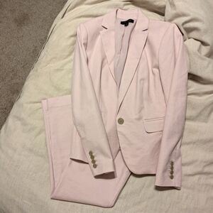 Ann Taylor pink stretch cotton suit